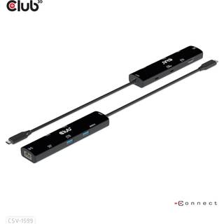 CLUB3D USB4™ Gen3x2 Type-C, 6-in-1 Hub with HDMI™ 8K60Hz or 4K120Hz, 2xUSB Type-A(10G), Ethernet RJ45(2.5G) and 2xUSB Type-C, 1x Data(10G) and 1xPD3.0 charging 100 watt