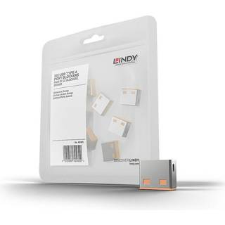 USB-A Port Blocker - 10 låse - Orange