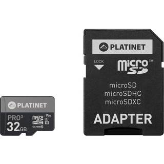 PLATINET MicroSDHC Hukommelseskort 32GB & 90MB/s + SD Kort Adapter