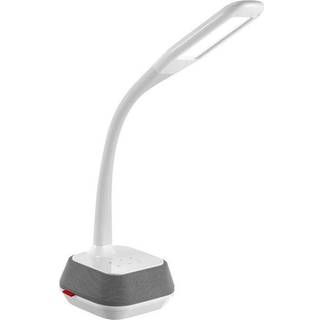 PLATINET LED bordlampe 18W med Bluetooth Højttaler - Hvid/grå