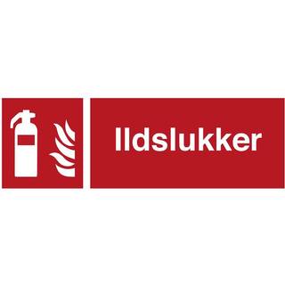 Brandskilt - Ildslukker - Refleks aluminium - 75 x 210 mm