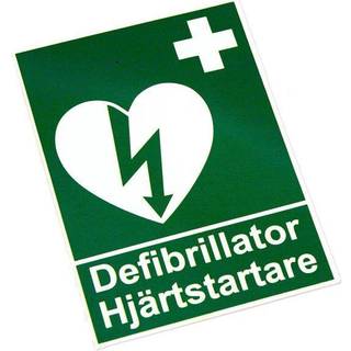 Första hjälpencentrum 4002 Tegn til defibrillator, dobbelttapet
