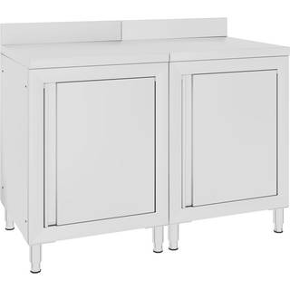 kommercielt køkkenbord med skab 120x60x96 cm rustfrit stål