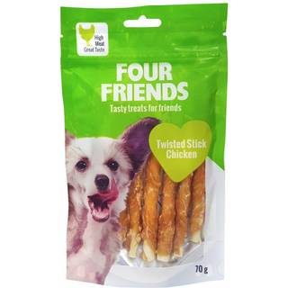FourFriends Tyggepinde - Kylling med snoet pind / 12,5 cm / 7 stk. / 70 g