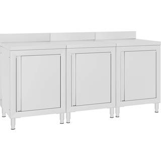 kommercielt køkkenbord med skab 180x60x96 cm rustfrit stål