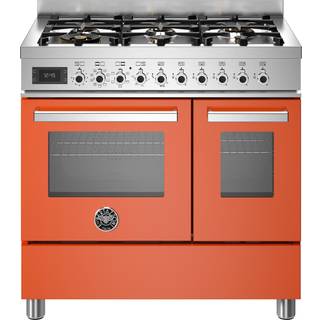PRO96L2EART Professional gaskomfur med dobbeltovn, 90 cm, orange