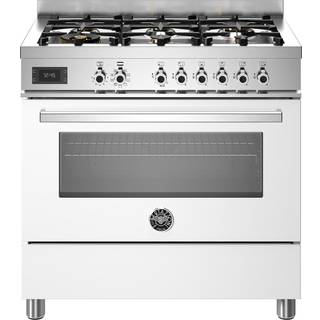 PRO96L1EBIT Professional gaskomfur med ovn, 90 cm, hvid