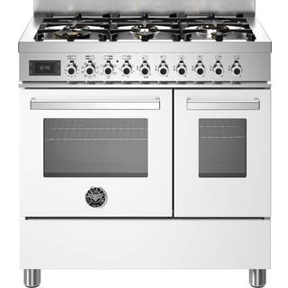 PRO96L2EBIT Professional gaskomfur med dobbeltovn, 90 cm, hvid