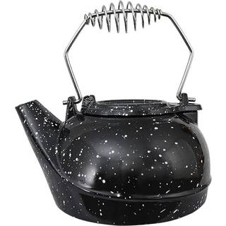 3 Qt Emaljeret porcel?nsdampkuld - sort med hvid spec