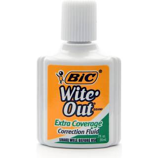Bic wite-out ekstra d?kningskorrektionsv?ske 0,7 ounces flaske hvid (WOFEC12WE)