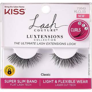 Kiss Lash Couture Luxtension False Eyelashes 'Strip 03 Classic' 14 mm Inkluderer 1 par kontaktlinse Venlig let at anvende genanvendelige strip -v