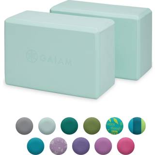 Gaiam Yoga Block (2 Pack)-St?ttende latex-fri Eva Foam Soft-Slip Surface til Yoga Pilates Meditation Lagoon (2-Pack)