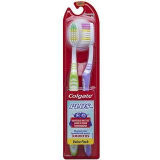 Colgate Plus Rengringsspids Tandbrste bld - 2 CT