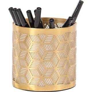 Deco 79 Glam Iron Pencil Pen Cup Marker Makeup Brush indehavere Desk tilbeh?r Home School & Office 4 """" X 4 """" X 4 """" (Pakke af 1) Guld