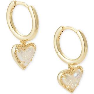 Kendra Scott Ari Heart Huggie Øreringe i guld iriserende drusy