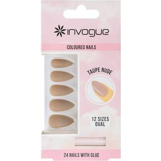 Invogue Taupe Nude Oval Nails 24 pcs