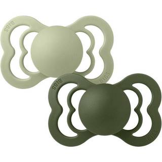 BIBS Supreme Sut - 2-Pak - Str. 1 - Naturgummi - Sage/Hunter Green