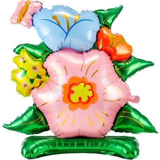 1 stk. Blomster folieballon 45,5" med automatisk lukkesystem og mulighed for helium eller luft