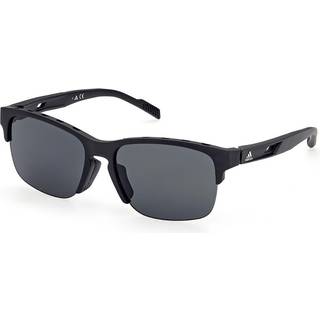 Adidas Sport Unisex SP0048 02A Solbriller Injiceret Sort-opaque Grå Firkantet Polariseret