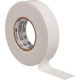 3M Temflex 1500 vinyl tape for isolering og mærkning. 0.15 mm tyk. 19 mm x 20 m hvid.