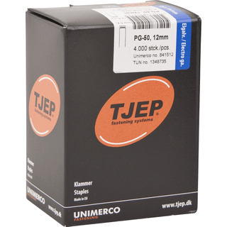 Tjep klammer elgalv. PG-50 12 4.000 stk/pk
