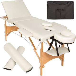 3-zoners massagebriks sæt Daniel med polstring, hjul og træstel - beige