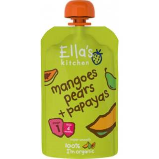 Ella&#39;s Kitchen Mango, Pære og Papaya 4+ mdr Ø - 120 g.
