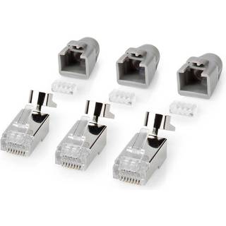 CAT7 skærmet RJ45 netværk modularstik, inkl. beskyttelseshætte | 10 stk pakke