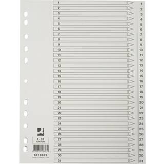 Q-connect register i A4 1-31 i karton i farven hvid