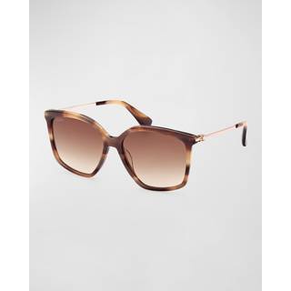 Max Mara Kvinde MM0055 JEWEL3 48F Solbriller Acetat Havana Brun Geometrisk Normal Skygge
