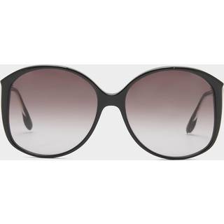 Victoria Beckham Kvinde VB629S 001 Solbriller Acetat Sort Grå Rund Skygge