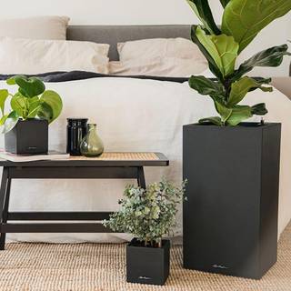 Lechuza Canto Stone High 30 udendørs krukke til blomster med selvvandingssystem Graphite black