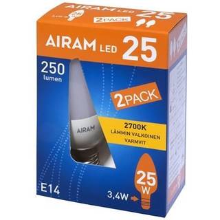 Airam Led Opal C35 3w E14 250lm 2-pak - Lyskilder Opalglas Hvid - 4711778