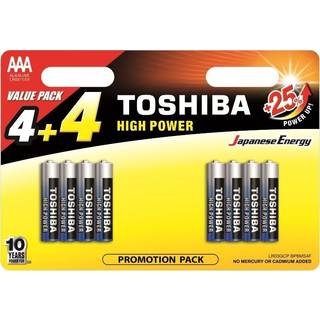 Toshiba High Power Batteri AAA - 8 stk.