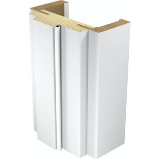 Glat gerigt 19x65 mm. til flex +karm hvid omviklet NCS S0505-Y, skåret i gering. 191,3 X 208,9