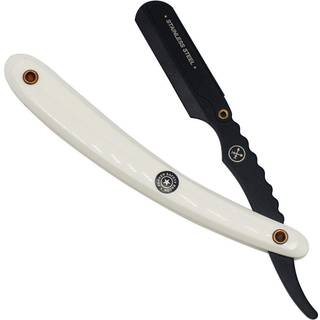 Parker Shaving SRWBA - White ABS Handle Clip Type Black Blade Holder Barber/Straight Razor