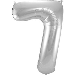 7 Formet Nummer Folieballon (Sølv, 86 cm)