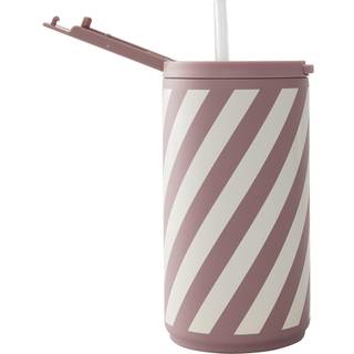 Design Letters Kids Life Kop Med Sugerør Stripe - Krus & Kopper Polypropylen Berry Red - 30101024ARSTRIPE