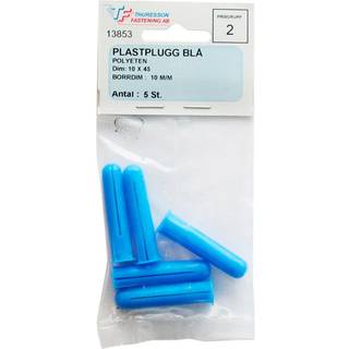 Thuresson Fastening 13853 Plastplugs Til montering i plade/beton BLÅ stk 10 x 45 mm, 5 stk
