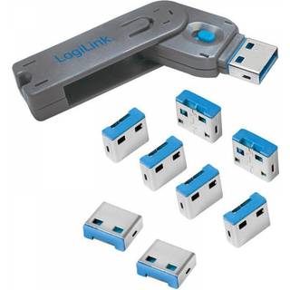 LogiLink USB-A port blocker (1x key and 8x locks)