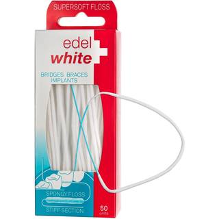 Edel+White Super Soft Dental Floss 50 tandtr?d til broer Ortodontiske seler Dentalimplantater L gevindtr?d til seler og broer l blid forudsk?ret