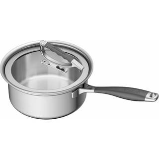 Cookcraft af Candace | 3 kvart tri-lag bundet rustfrit st?l aluminium kerne opvaskemaskine sikker sauce pan med glasl?s l?g