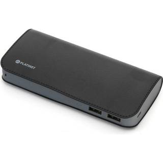 PLATINET Læder Powerbank 11000 mAh - Sort