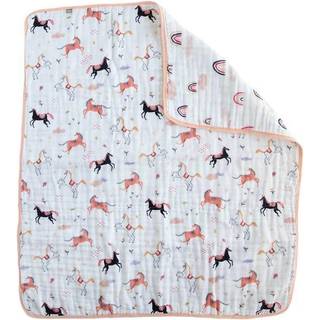 R?d ROVR 100% Organisk bomuld Muslin Baby T?ppe | Multi-lags muslin quilt | Nyf?dt & sm?barn | Bl?d letv?gt | B?rnehave klapvogn | Maskinvask | 3