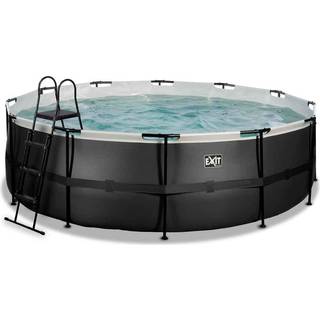 Black Leather ø450 x 122cm pool med sandfilterpumpe - sort - EXIT