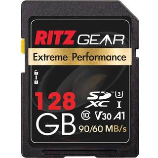 Ritz Gear 128 GB h?jhastigheds SDXC UHS-I SD-kort C10 U3 V30 Full-HD & 4K hukommelseskort