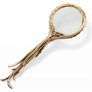 L'Objet Desktop Tools - 'Optipus' magnifying glass in Antique gold Brass