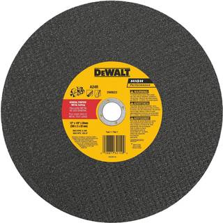 Dewalt DW8023 12-tommer x 1/8-tommer x 20mm A24N Abrasive Metal Cutting Wheel