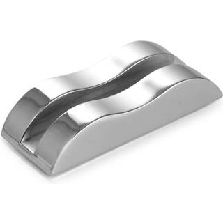Nambe Wave Visit Card Holder | Desk visitkortholder til visning | Lavet af metallegering | Solid s?lvbase i en b?lgeform | Designet af Karim Rash