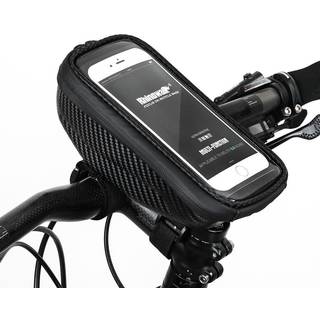 RHINOWALK - Cykeltaske med mobilholder til styret - 18 x 9 x 7cm - Vandtæt - Sort